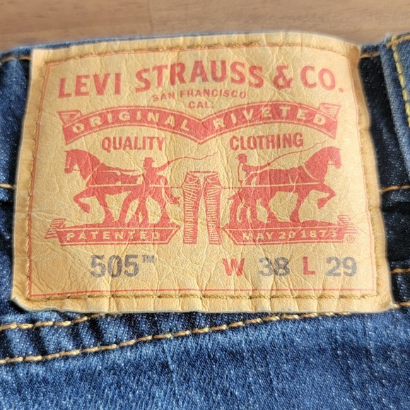 Levi's 505 Men's Regular Fit Jeans – Blue Denim, Size 38W 29L - Picture 4 of 9